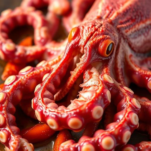 Plato de pulpo a la gallega servido con piment&radic;&ge;n y aceite de oliva.